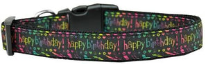 Happy Birthday Nylon Dog Collar Medium - Stay Golden Doodle