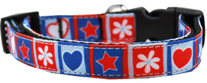 Stars And Hearts Nylon Dog Collar Lg - staygoldendoodle.com