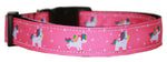 Pink Unicorn Nylon Dog Collar Lg - staygoldendoodle.com