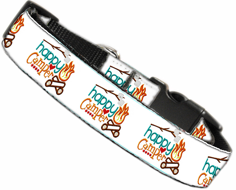 Happy Camper Nylon Dog Collar Lg - staygoldendoodle.com