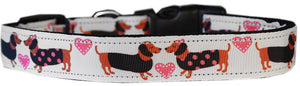 Pink Doxie Love Nylon Dog Collar - staygoldendoodle.com