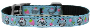 Cupcakes Nylon Dog Collar With Classic Buckle 3/8" - staygoldendoodle.com