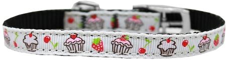 Cupcakes Nylon Dog Collar With Classic Buckle 3/8" - staygoldendoodle.com