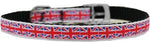Tiled Union Jack(UK Flag) Nylon Dog Collar With Classic Buckle - staygoldendoodle.com