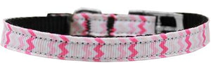 Sweet Chevrons Nylon Dog Collar With Classic Buckle - staygoldendoodle.com