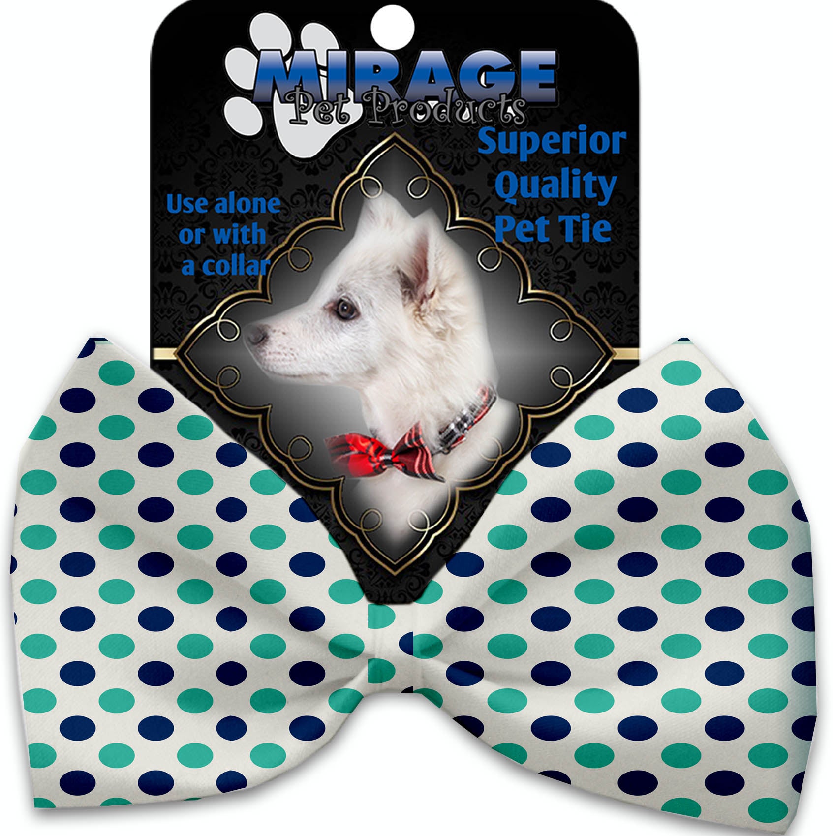 Aquatic Dots Pet Bow Tie Collar Accessory With Velcro