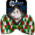 Classy Christmas Trees Pet Bow Tie Collar Accessory With Velcro