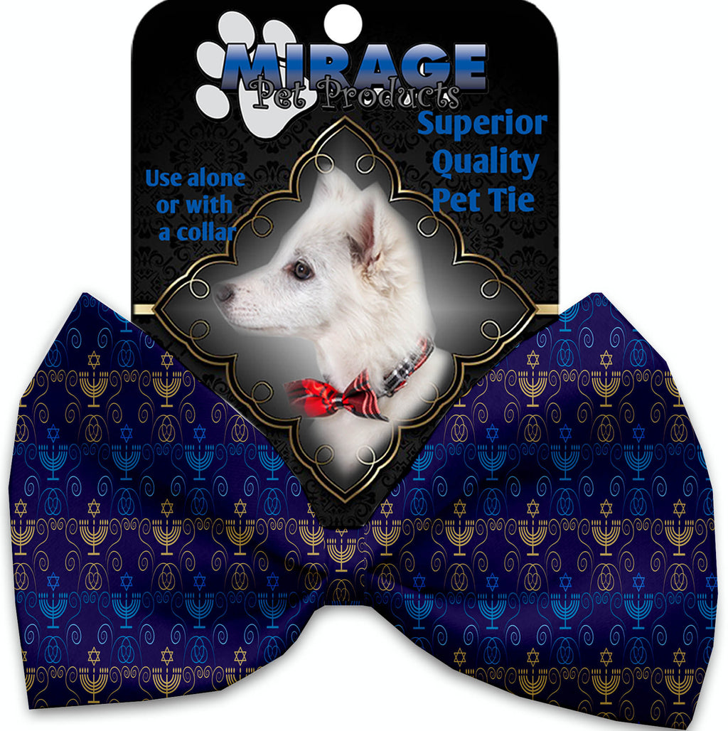 Menorah Madness Pet Bow Tie Collar Accessory With Velcro