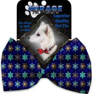 Star Of Davids And Snowflakes Pet Bow Tie