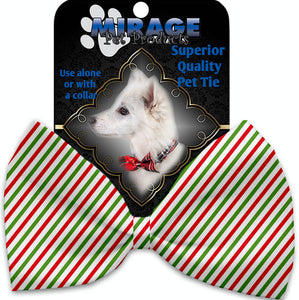 Christmas Pinstripes Pet Bow Tie