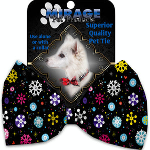 Smiley Snowflakes Pet Bow Tie Collar Accessory With Velcro