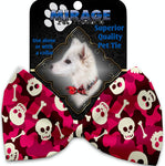 Pink Camo Skulls Pet Bow Tie Collar Accessory With Velcro - staygoldendoodle.com