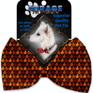 Autumn Leaves Pet Bow Tie Collar Accessory With Velcro
