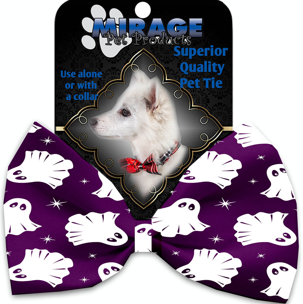 Ghosts On Purple Pet Bow Tie Collar Accessory With Velcro - staygoldendoodle.com