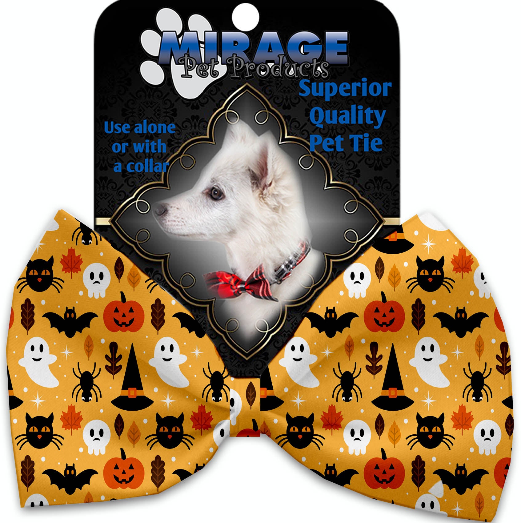 Happy Halloween Pet Bow Tie Collar Accessory With Velcro - staygoldendoodle.com