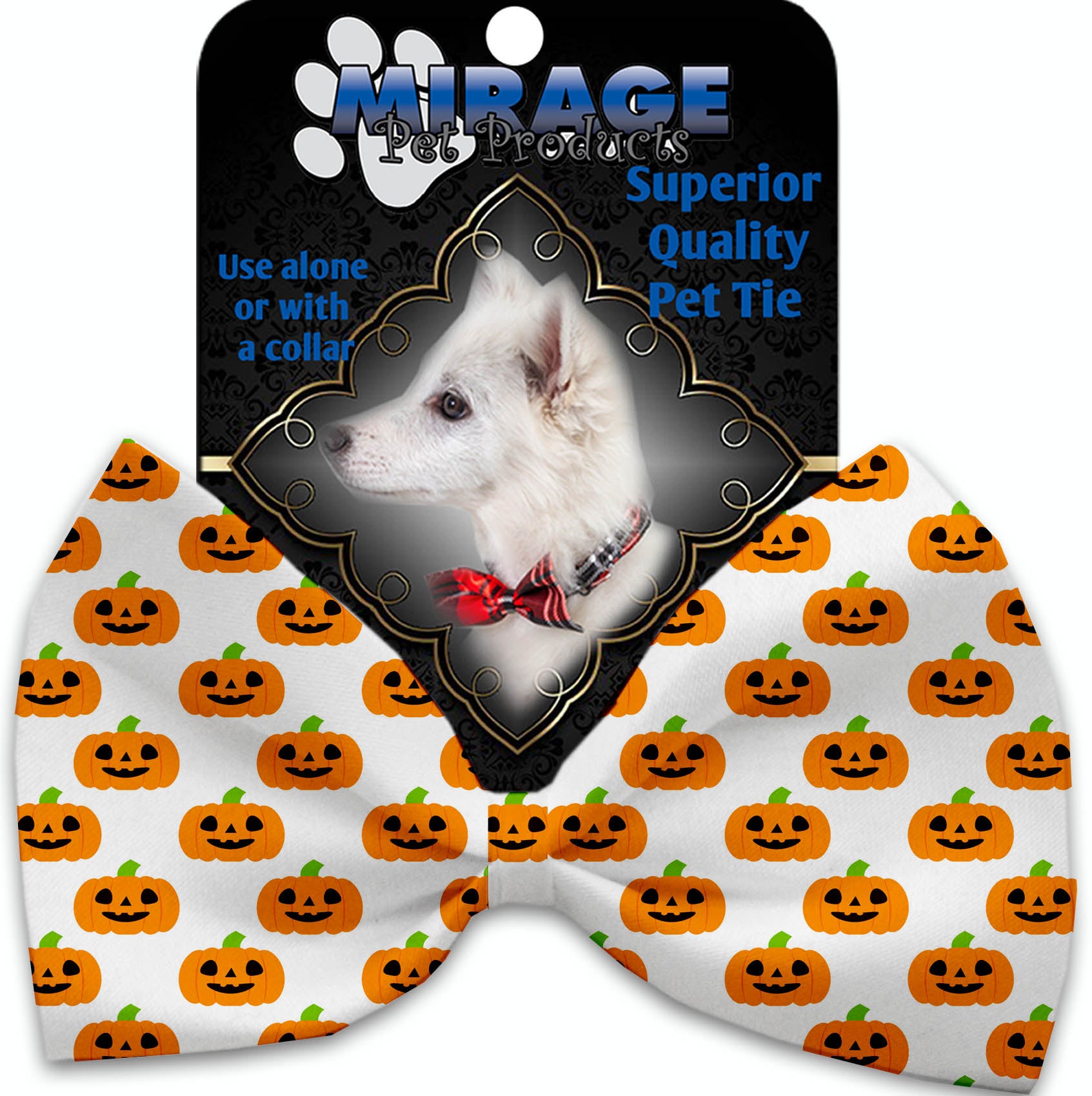 Happy Pumpkins Pet Bow Tie Collar Accessory With Velcro - staygoldendoodle.com