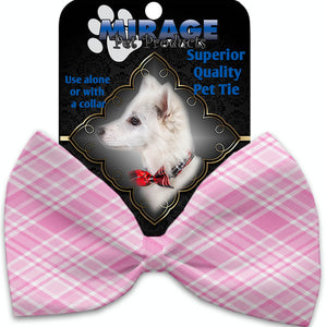 Cupid Pink Plaid Pet Bow Tie Collar Accessory With Velcro - staygoldendoodle.com