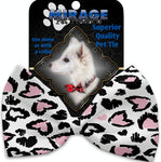 Pink Leopard Hearts Pet Bow Tie Collar Accessory With Velcro - staygoldendoodle.com