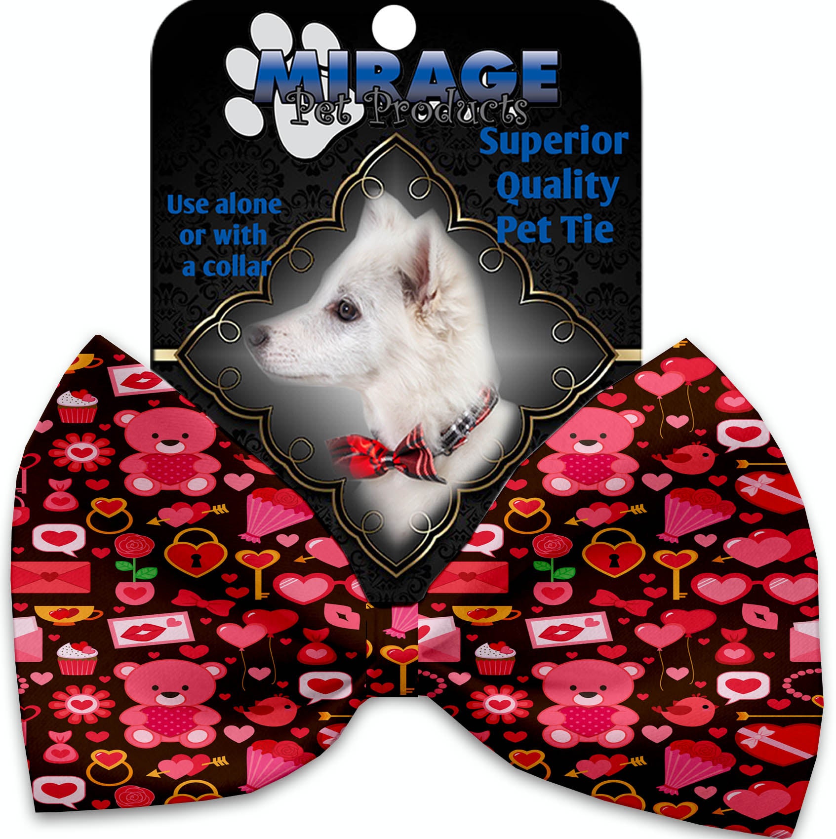 Valentines Day Bears Pet Bow Tie - staygoldendoodle.com