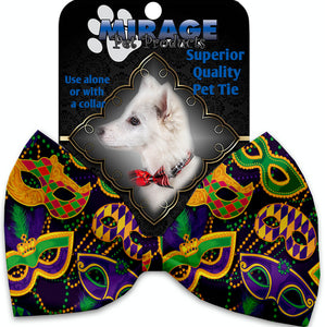 Mardi Gras Masquerade Pet Bow Tie Collar Accessory With Velcro - staygoldendoodle.com