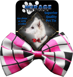 Dog Bow Tie Plaid Pink - staygoldendoodle.com