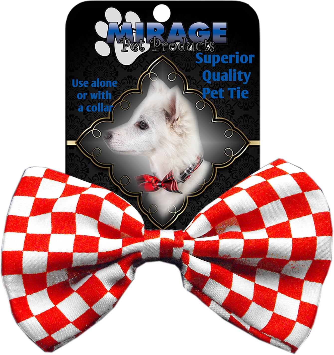 Dog Bow Tie Checkered Red - staygoldendoodle.com