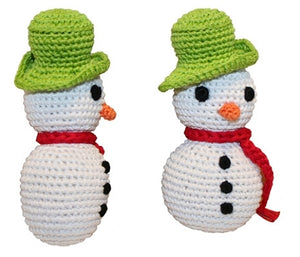 Holiday Knit Knack Frost The Snowman Organic Small Dog Toy - staygoldendoodle.com