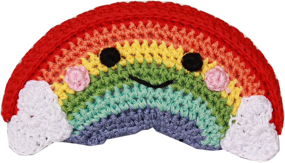 Knit Knacks Happy Rainbow Organic Cotton Small Dog Toy - staygoldendoodle.com