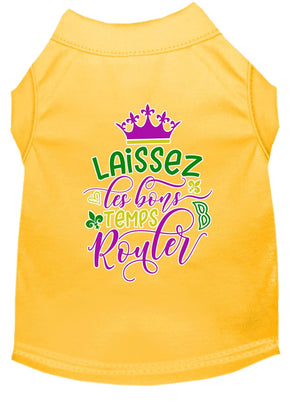 Laissez Les Bons Temps Rouler Screen Print Mardi Gras Dog Shirt - staygoldendoodle.com