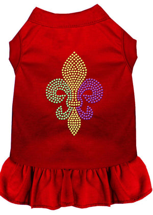 Mardi Gras Fleur De Lis Rhinestone Dress Baby Blue - staygoldendoodle.com