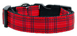 Red Plaid Nylon And Ribbon Collar and Leash from StayGoldenDoodle.com