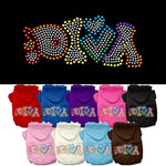 Technicolor DIVA Rhinestone Dog Hoodie from StayGoldenDoodle.com