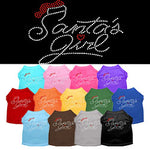 Santa's Girl Rhinestone pet t-shirt