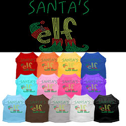 Santa's Elf Rhinestone pet t-shirt