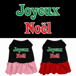 Joyeux Noel Screen Print Ruffle Dresss