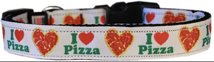 I Love Pizza Nylon Dog Collar