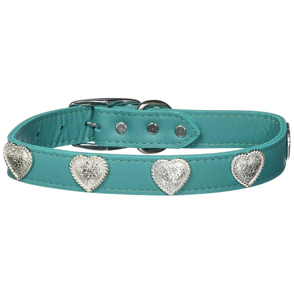Jade Western Heart Leather Dog Collar - 24 - staygoldendoodle.com