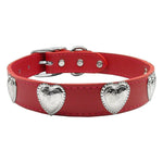 Red Western Heart Leather Dog Collar - 22 - staygoldendoodle.com