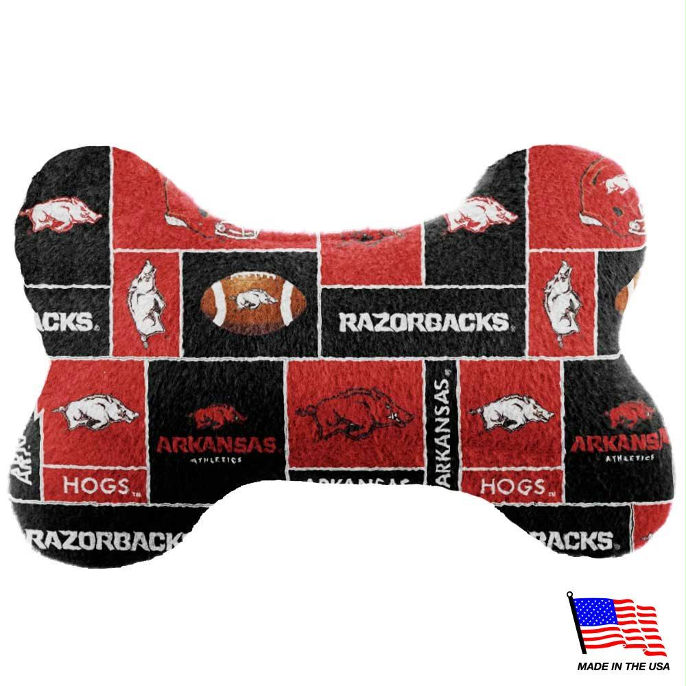 Arkansas Razorbacks Plush Bone Toy - staygoldendoodle.com