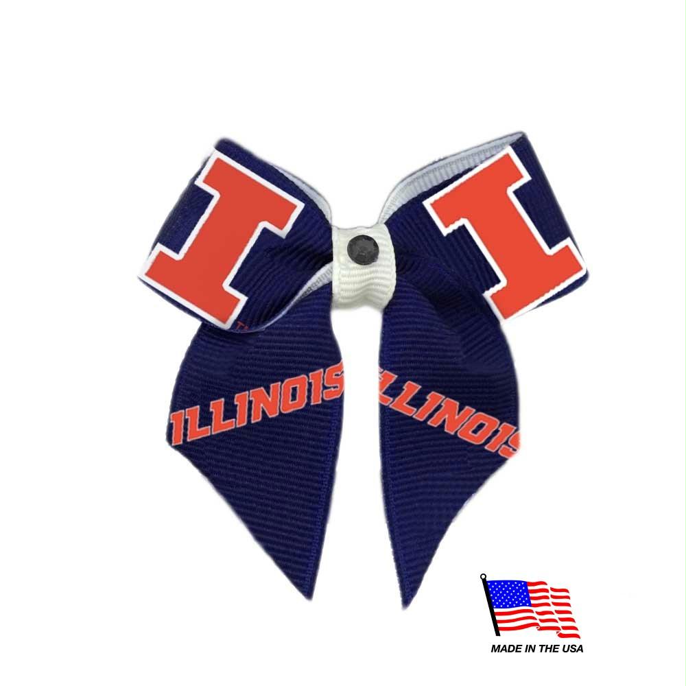 Illinois Fighting Illini Pet Hair Bow - staygoldendoodle.com