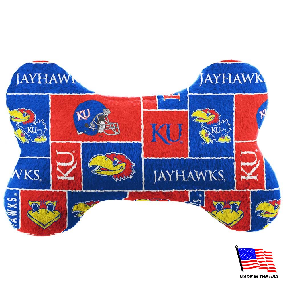 Kansas Jayhawks Plush Bone Toy - staygoldendoodle.com
