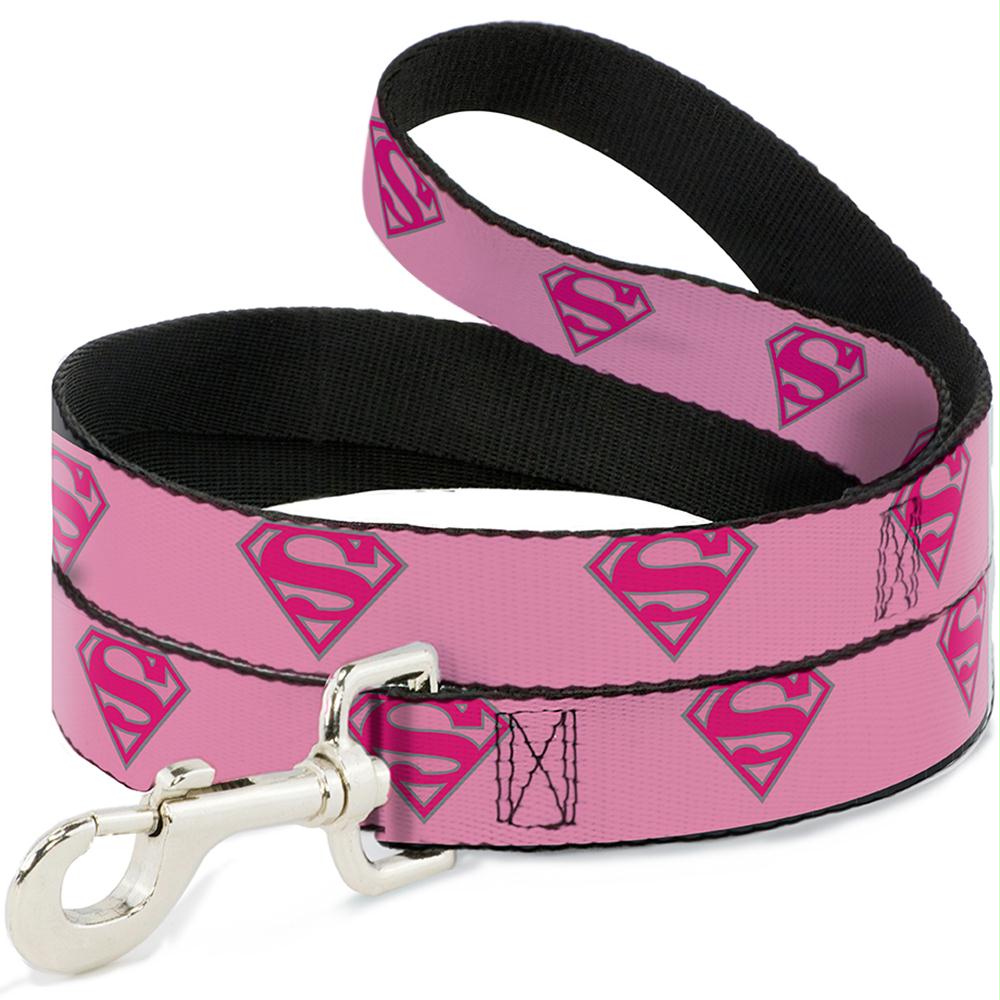 Buckle-Down Superman Shield Pink Pet Leash - staygoldendoodle.com