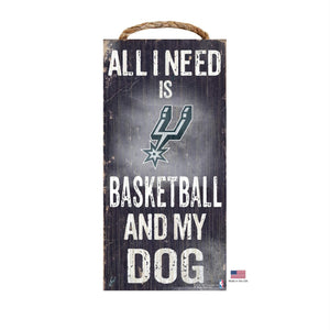 San Antonio Spurs Distressed Basketball And My Dog Sign - staygoldendoodle.com