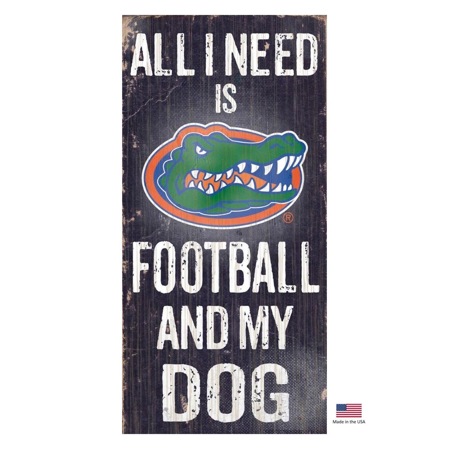 Florida Gators Distressed Football And My Dog Sign - staygoldendoodle.com