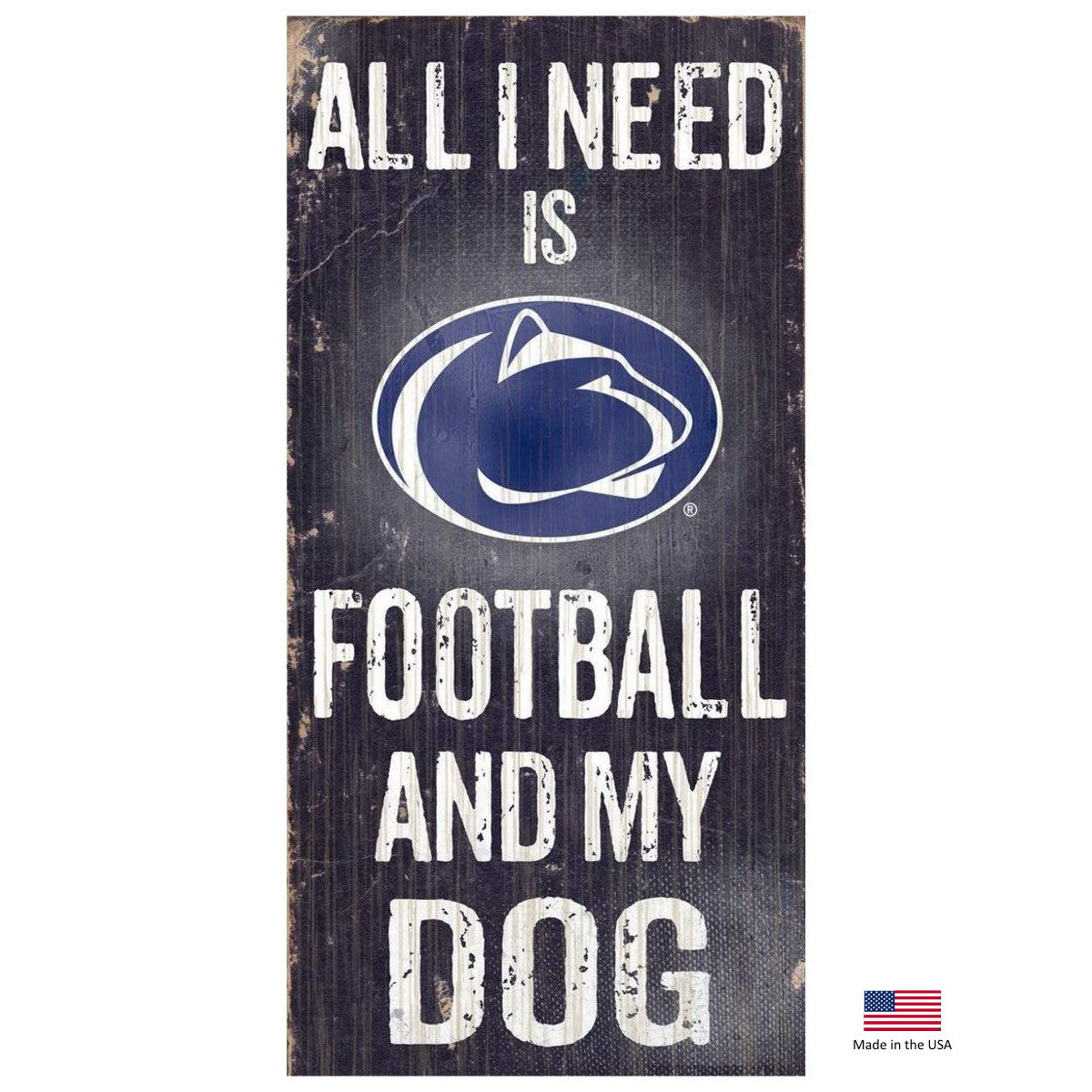 Penn State Distressed Football And My Dog Sign - staygoldendoodle.com