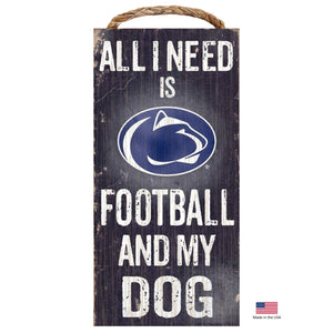 Penn State Distressed Football And My Dog Sign - staygoldendoodle.com