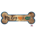 Florida Gators Distressed Dog Bone Wooden Sign - Stay Golden Doodle
