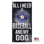 Houston Astros Distressed I Love Baseball And My Dog Sign - staygoldendoodle.com