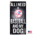 New York Yankees Distressed Baseball And My Dog Sign - staygoldendoodle.com