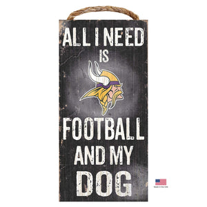 Minnesota Vikings Distressed Football And My Dog Sign